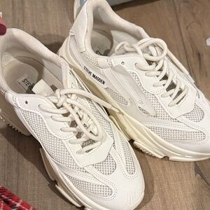 Steve Madden Cream Mesh Sneakers